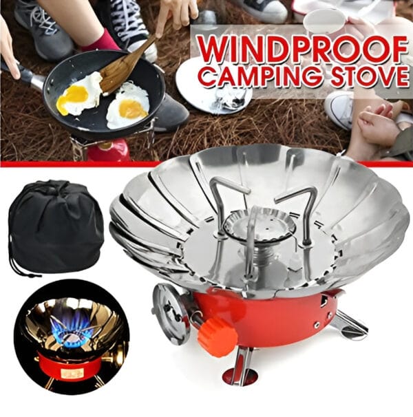 Outdoor Round Windproof Camping Stove | Mini Gas Stove For Camping And Cooking - Image 2